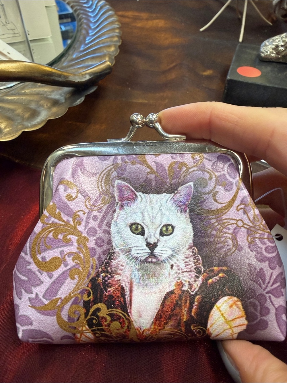 Unbranded Purple Cat Print Coin Purse